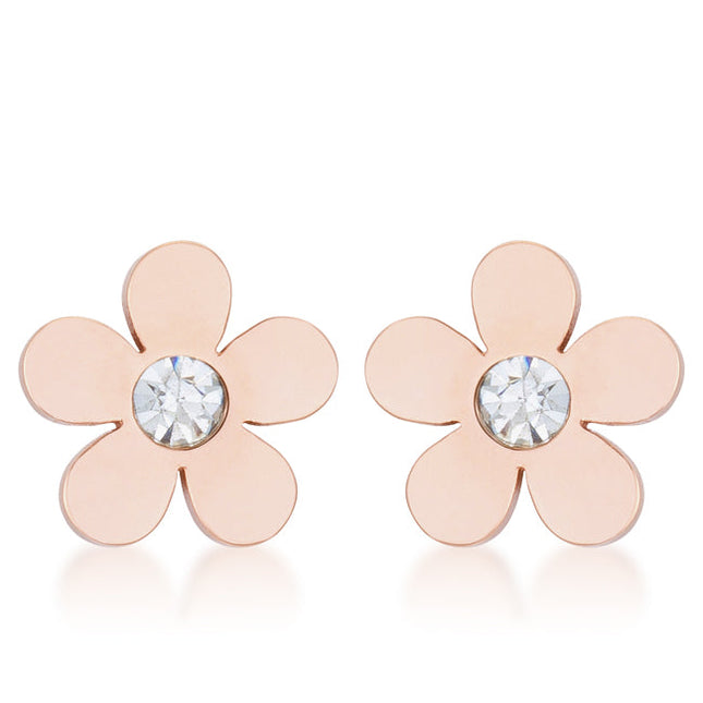 Daisy 0.3ct CZ Stainless Steel Flower Stud Earrings