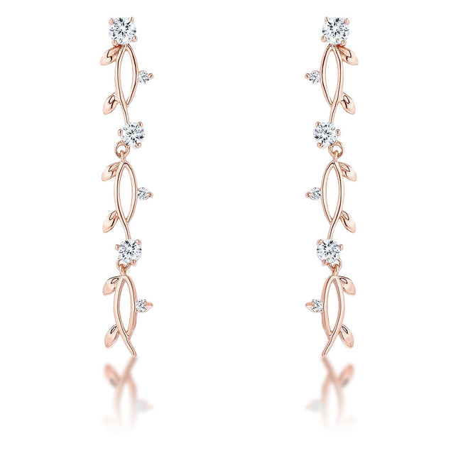 1.1Ct Vine Design Plated Earrings