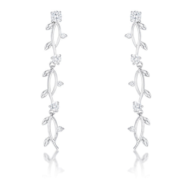 1.1Ct Vine Design Plated Earrings