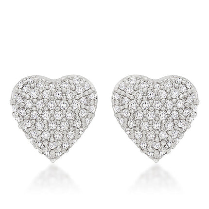 Special Pave Heart Earrings