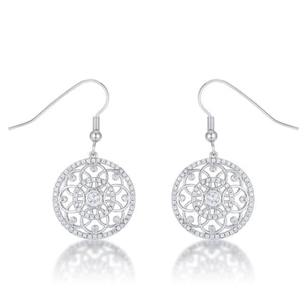 .95 Ct Interlocking Circle and CZ Earrings