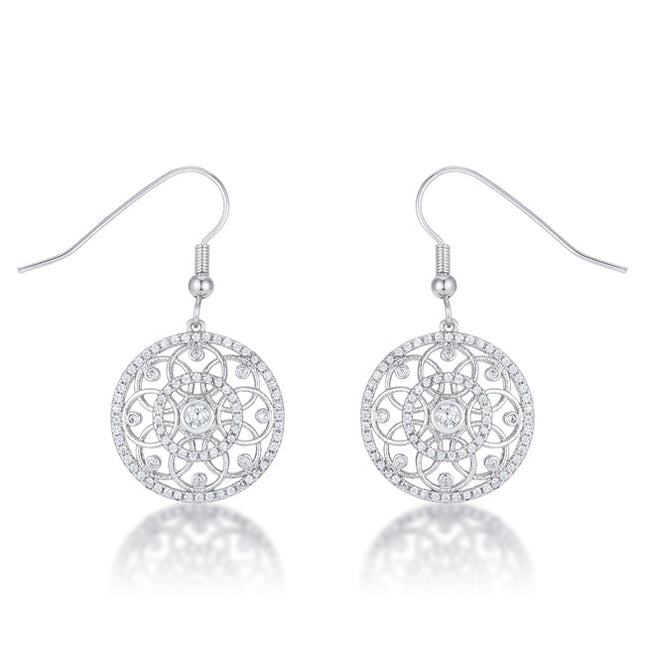 .95 Ct Interlocking Circle and CZ Earrings