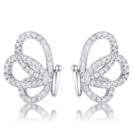 .45 Ct CZ Butterfly Stud Earrings
