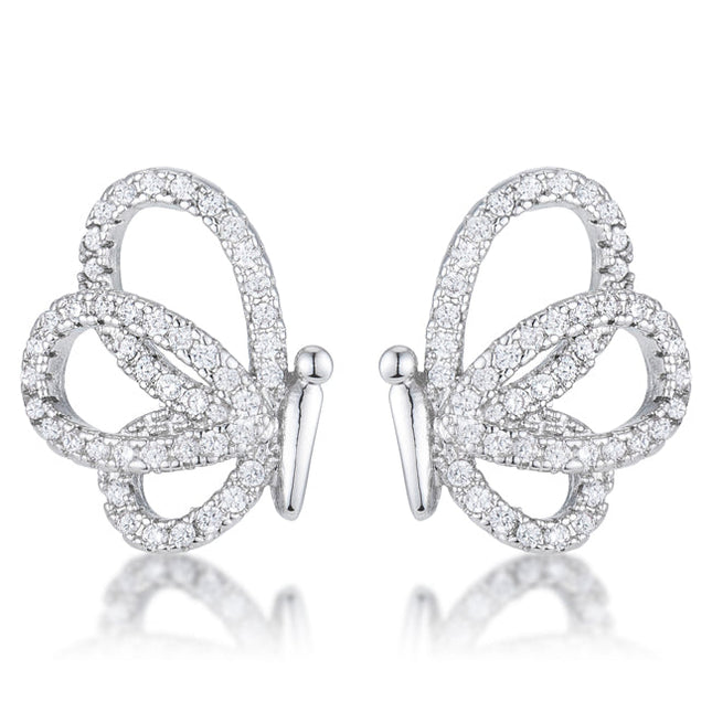 .45 Ct CZ Butterfly Stud Earrings
