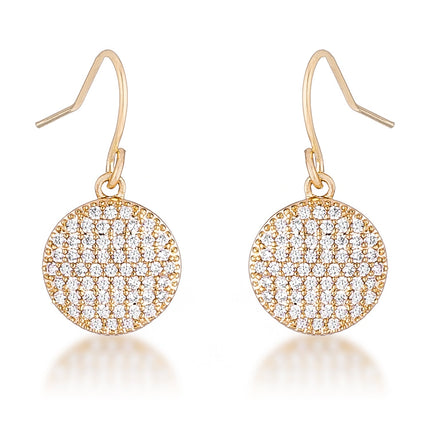 .6 Ct Elegant CZ Plated Disk Earrings