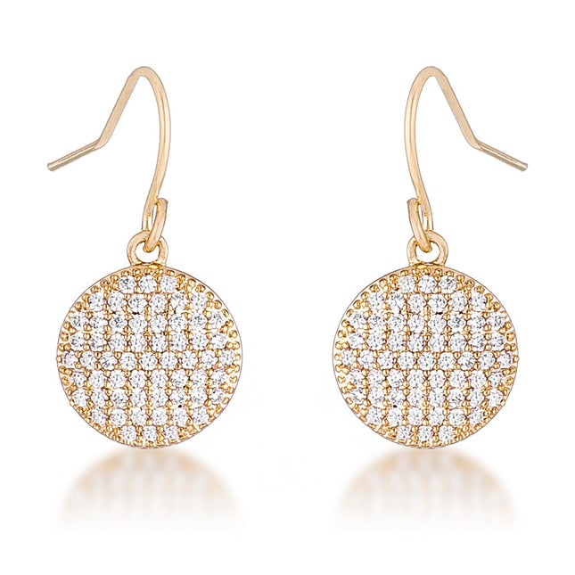 .6 Ct Elegant CZ Plated Disk Earrings