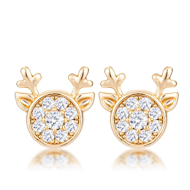 CZ Reindeer Earrings