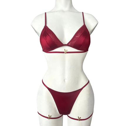 LINGERIE SET IN RED WINE