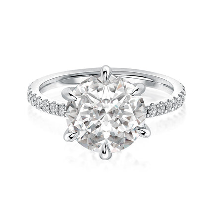 Rodiffy Moissanite 3.0 Ct Round Cut 6 Prong Promise Rings For Women
