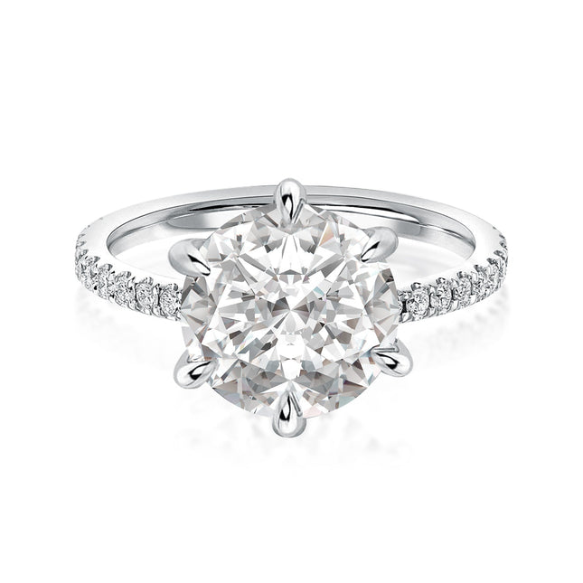 Rodiffy Moissanite 3.0 Ct Round Cut 6 Prong Promise Rings For Women
