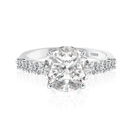 Rodiffy Moissanite 4.0 Ct Round White Gold Engagement Ring