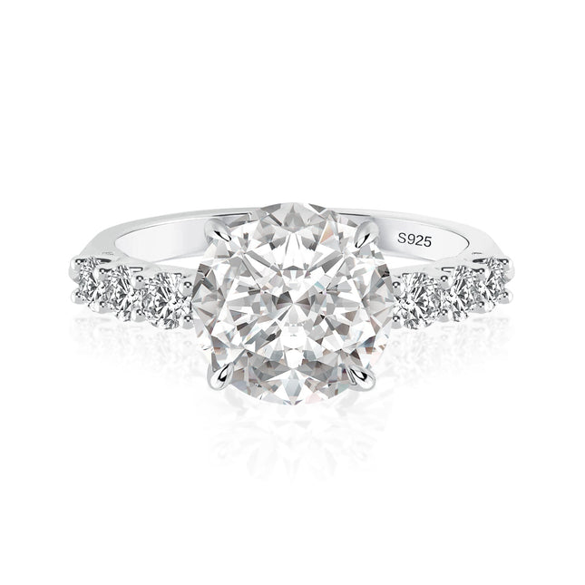 Rodiffy Moissanite 4.0 Ct Round White Gold Engagement Ring