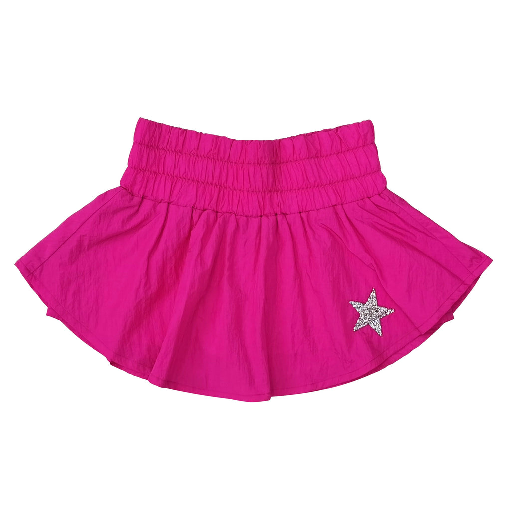 AA Fuchsia Gathered Double-layer Mini Skort