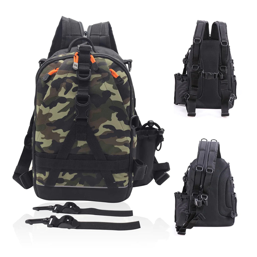 Amitfo Fishing Backpack vs Rod Holder Tackle Box Storage Backpack Fishing Bag Backpack Fishing Gift for Woman