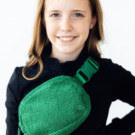Green Fleece Belt Bag