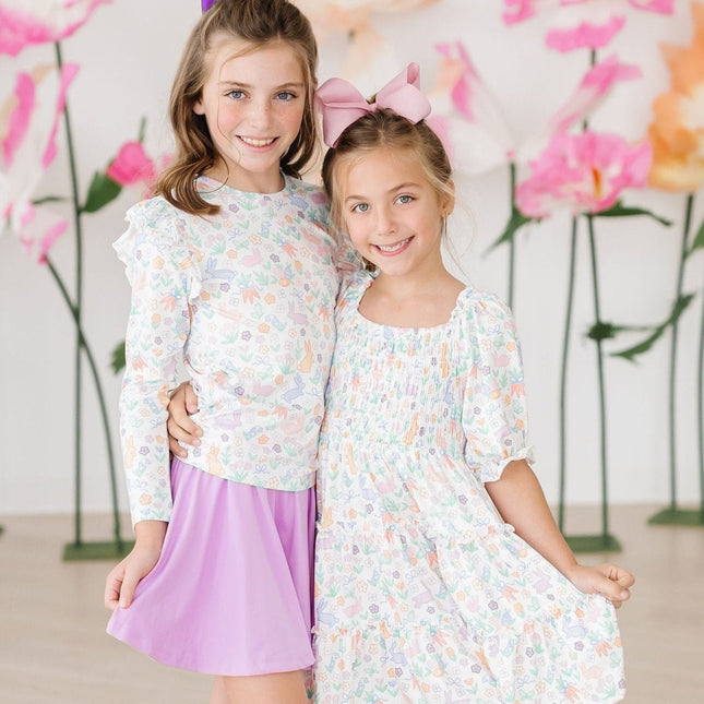 Hoppy Easter Smocked Ruffle Dress