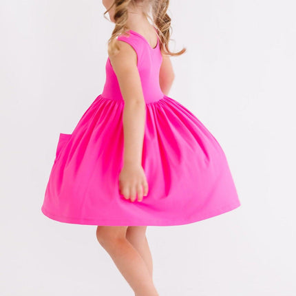 Hot Pink Tank Pocket Twirl Dress