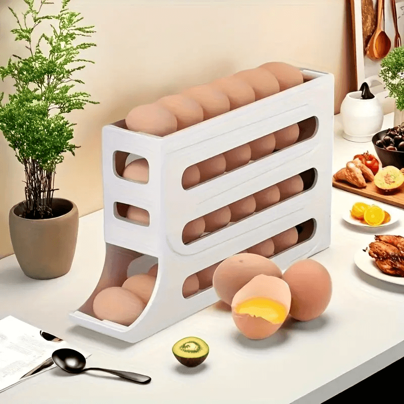4-Tier Egg Storage Box Organizer for Refrigerator