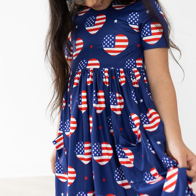 I Heart the USA S/S Pocket Twirl Dress
