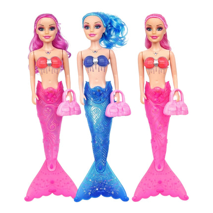 18" Light Up Mermaid Doll – Glowing Tail, Colorful Hair & Pink Purse