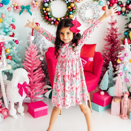 Jingle Bows L/S Pocket Twirl Dress