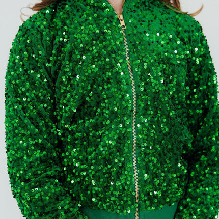 Kelly Green Velvet Sequin Jacket