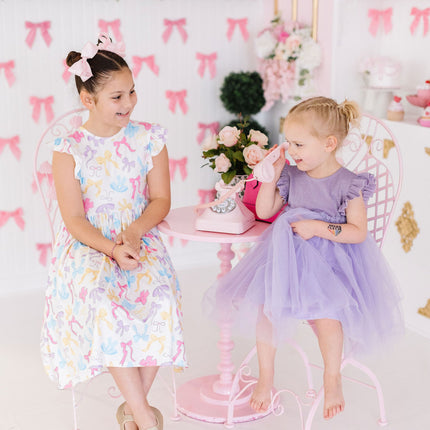Bow-tastic Flutter Sleeve Twirl Dress