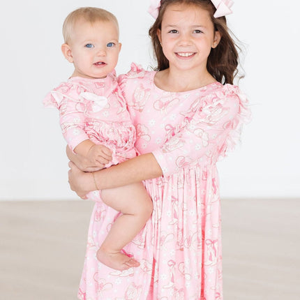 Howdy 3/4 Sleeve Flutter Twirl Bodysuit