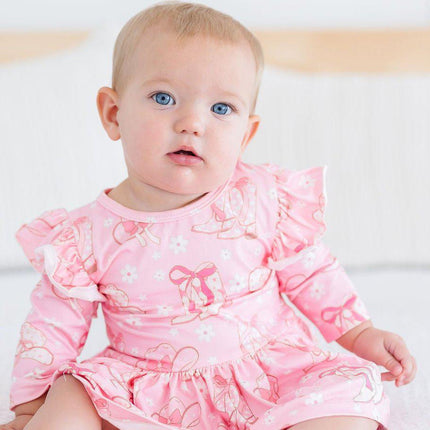 Howdy 3/4 Sleeve Flutter Twirl Bodysuit