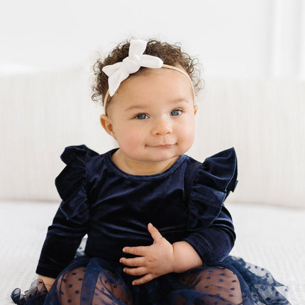 Light Navy Velvet Tutu Bodysuit