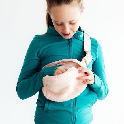Light Pink Fleece Belt Bag
