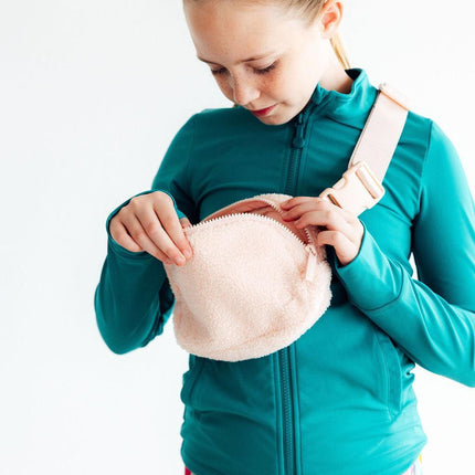 Light Pink Fleece Belt Bag