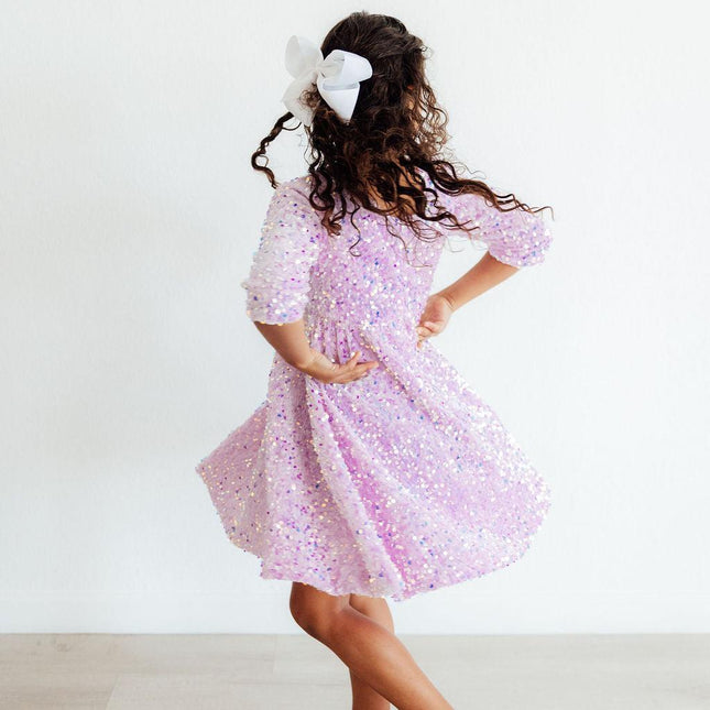 Lilac Velvet Sequin Dress
