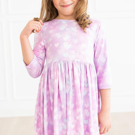 Love Story 3/4 Sleeve Pocket Twirl Dress