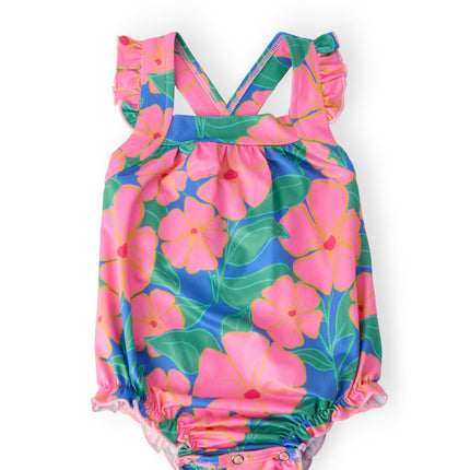 Luau Floral Cross Back Romper
