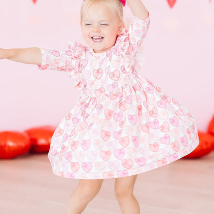 Melt My Heart 3/4 Sleeve Ruffle Twirl Dress