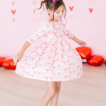 Melt My Heart 3/4 Sleeve Ruffle Twirl Dress