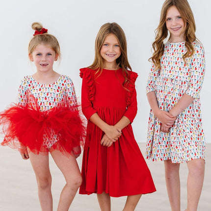 Merry & Bright 3/4 Sleeve Pocket Twirl Dress