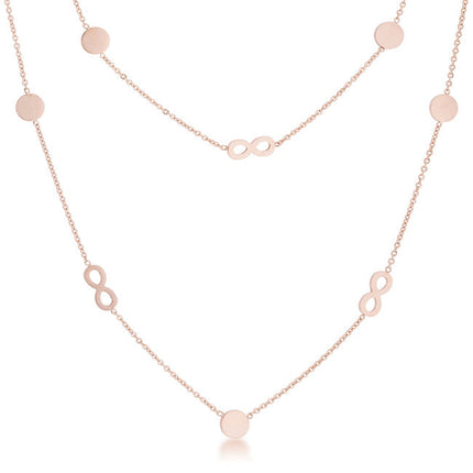 Krystal Stainless Steel Infinity Station Layer Necklace