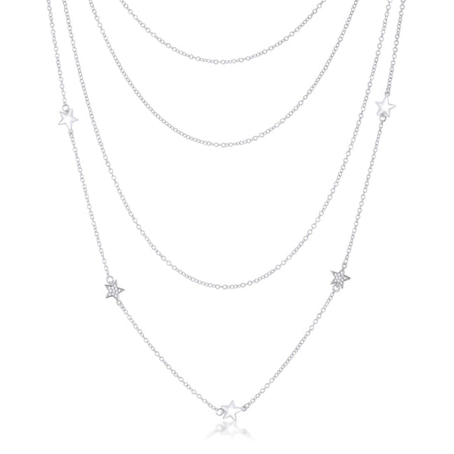 Multi-Chain Star Necklace with CZ