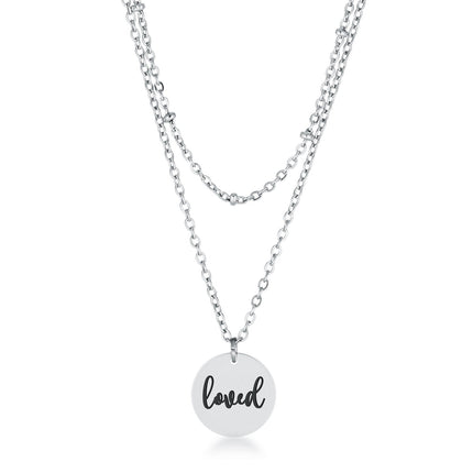 Delicate Silver Plated Necklace Loved