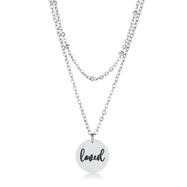 Delicate Silver Plated Necklace Loved