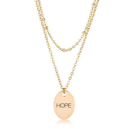 Double Chain HOPE Necklace Gold