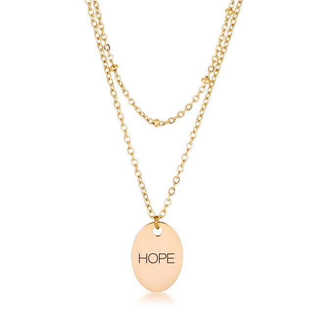Double Chain HOPE Necklace Gold