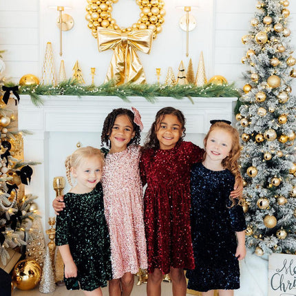 Cranberry Velvet Sequin Dress