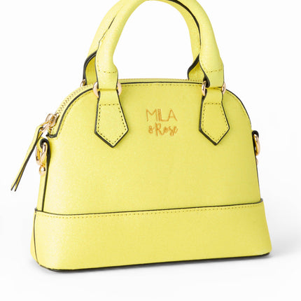 Neon Yellow Glitter Girl's Crossbody Purse