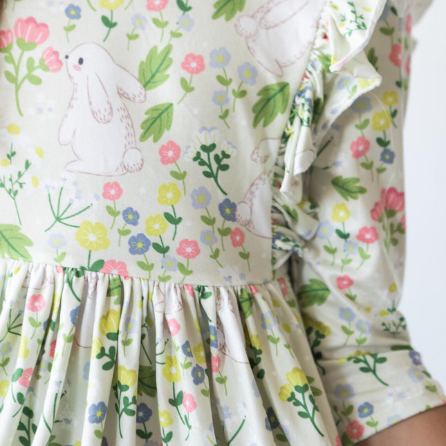 No Bunny Like You 3/4 Sleeve Ruffle Twirl Dress
