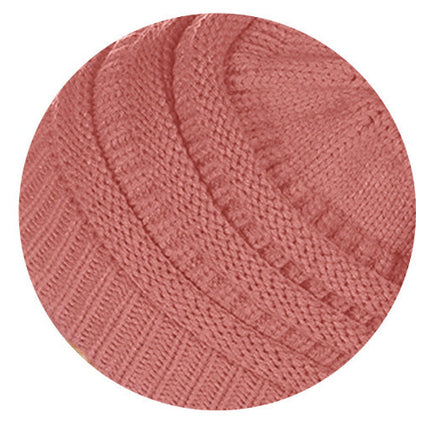 Warm Hat Thickening Not Fleece-lined Knitting Plus Fur Ball