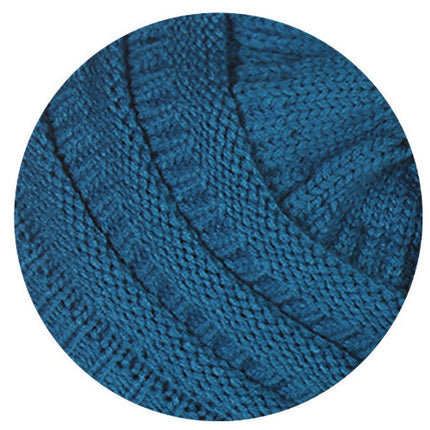 Warm Hat Thickening Not Fleece-lined Knitting Plus Fur Ball