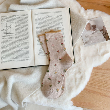 Women's Winter Thick Wool Socks Yellow Series Cashmere Bunching S